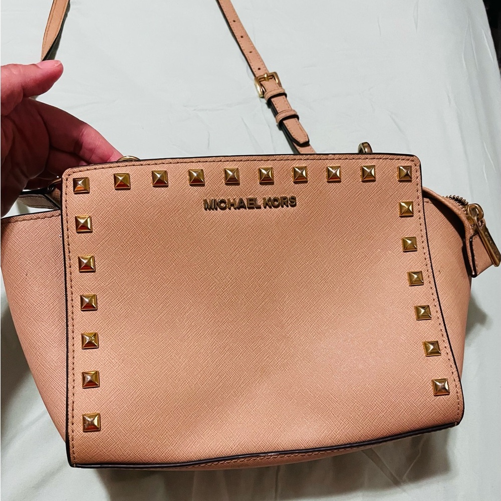 Michael Kors Crossbody Bag with Gold Studs